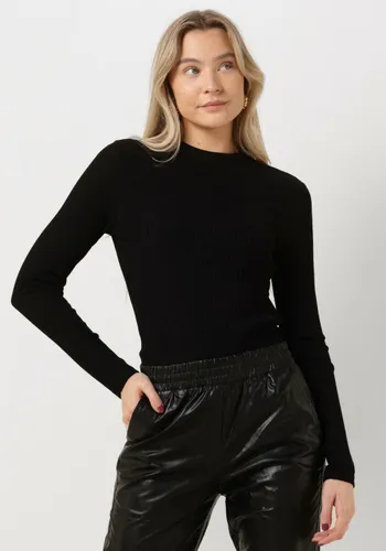 ALIX THE LABEL Dames Tops & T-shirts Ladies Knitted Rib Turtle Neck Top - Zwart