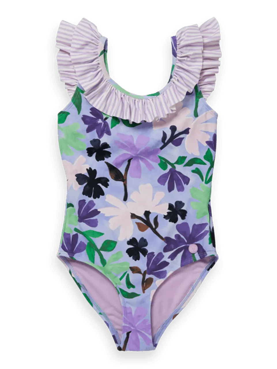 All-over printed contrast ruffle bathing suit - Maat 8 - Multicolor - Meisje - Zwemkleding - Scotch & Soda