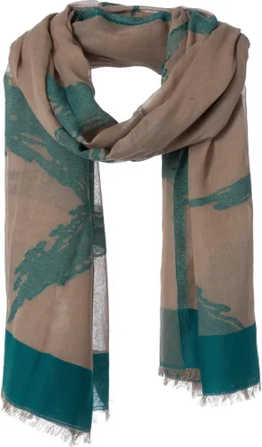 Amor Collections - Sjaal met ingeweven kruizen - Katoen - Groen - 100x200 cm
