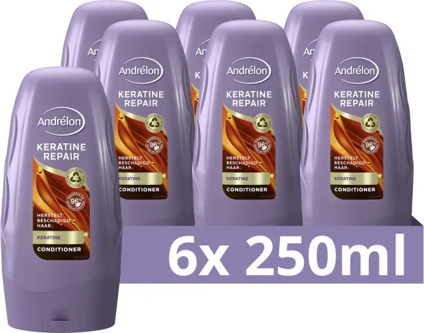 Andrélon Conditioner - Keratine Repair - verrijkt met keratine en vitamine E - 6 x 250 ml