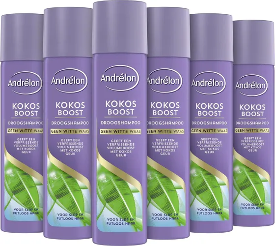 Andrelon Special Droogshampoo - Kokos Boost - voor slap en futloos haar - 6 x 245 ml