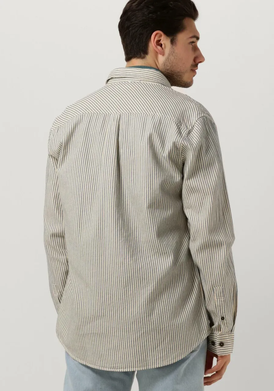 ANERKJENDT Heren Hemden Akkonrad L/s Stripe Shirt - Zand
