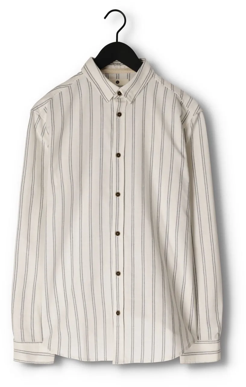 ANERKJENDT Heren Hemden Akleif L/s Double Stripe - Gebroken Wit
