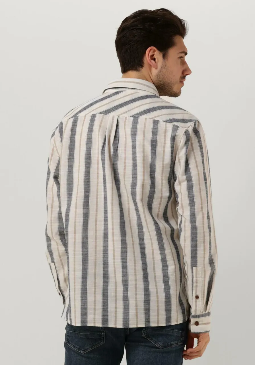 ANERKJENDT Heren Hemden Akleif L/s Stripe Shirt - Gebroken Wit