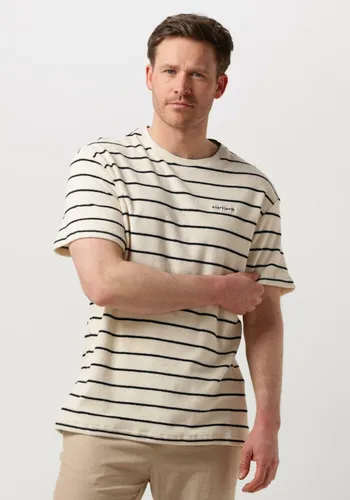 ANERKJENDT Heren Polo's & T-shirts Akkikki S/s Frotte Stripe Tee - Beige
