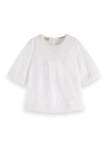 Anglaise blouse met broderie - Maat 8 - Multicolor - Meisje - Blouse - Scotch & Soda