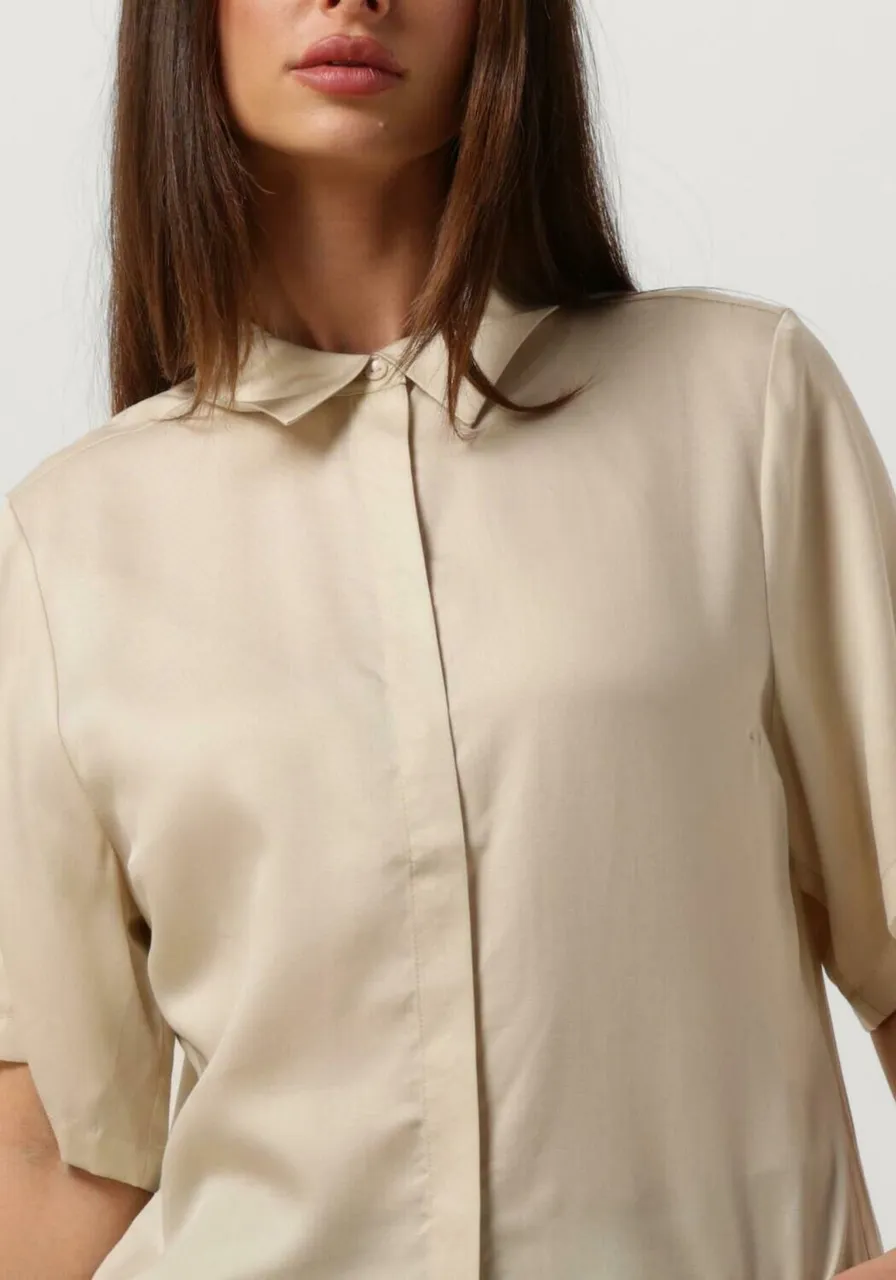 ANOTHER LABEL Dames Blouses Dache Shirt S/s - Beige