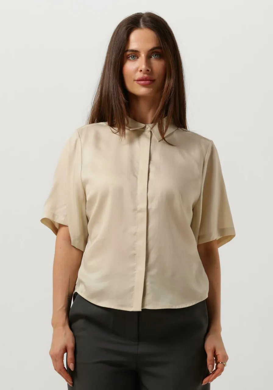 ANOTHER LABEL Dames Blouses Dache Shirt S/s - Beige