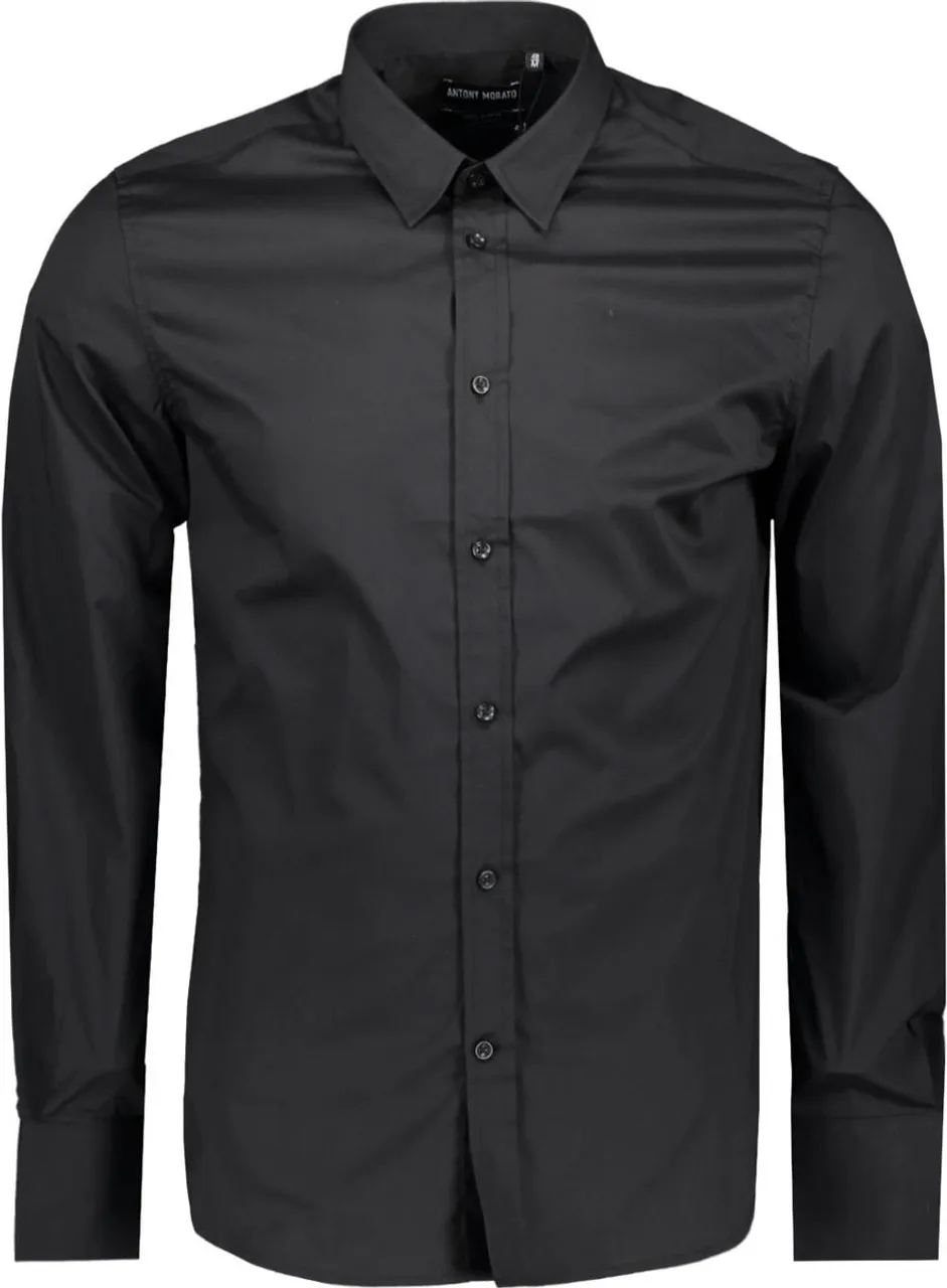 Antony Morato Overhemd Shirt Milano Mmsl00694 Fa450010 9000 Black Mannen