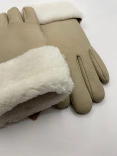 Apex Gloves - Dames en Heren Leren Handschoenen - Hoge kwaliteit %100 Schapenleer - Wıt - Winter - Extra warm
