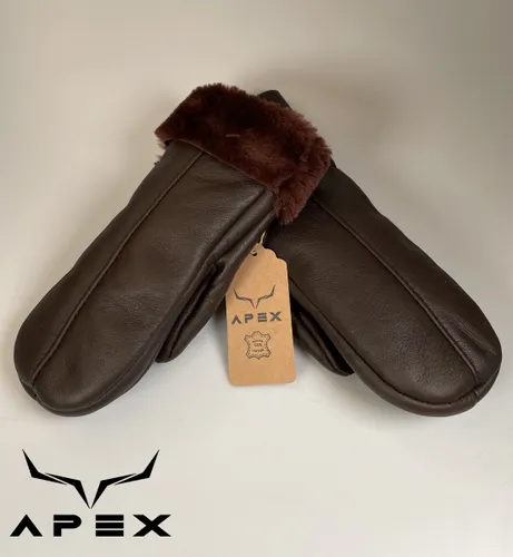 Apex Gloves - Dames Leren Handschoenen - Hoge kwaliteit %100 Schapenleer - Bruin - Winter - Extra warm