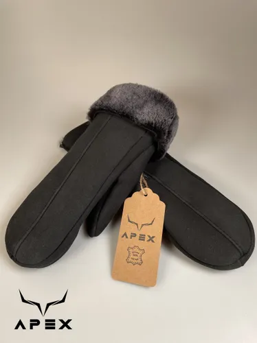 Apex Gloves - Dames Leren Handschoenen - Hoge kwaliteit %100 Schapenleer - Donker Blauw - Winter - Extra warm