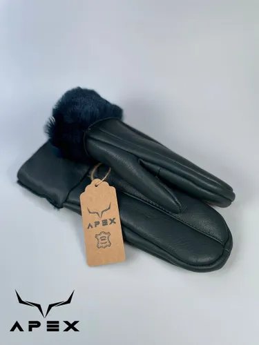 Apex Gloves Leren Dames Handschoenen - Premium kwaliteit %100 Schapenleer - DiepBlauw - Winter - Extra warm