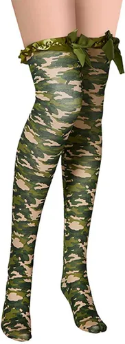 Apollo - Dames Fantasy panty stay up - Camouflage print - One