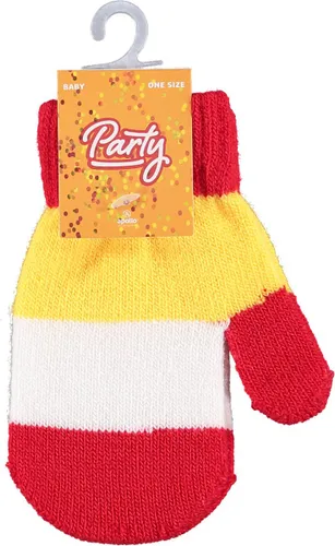 Apollo - Feest baby handschoenenen - Rood-wit-geel - one