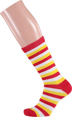 Apollo - Feest sokken met strepen - rood-wit-geel