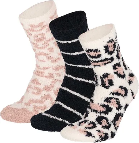 Apollo-sokken | Bedsokken dames | Blauw|Roze | 3-Pak | One
