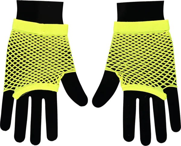 Apollo - Visnet handschoenen - Korte handschoenen - Fluor Geel - One
