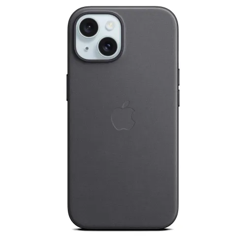Apple Fijn geweven hoes met MagSafe voor iPhone 15 - Zwart