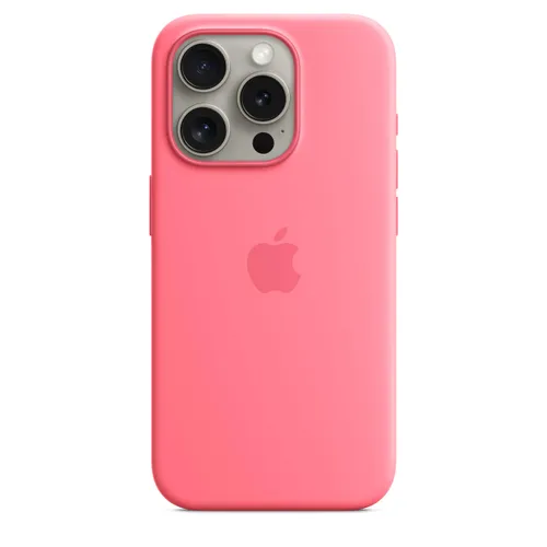 Apple Siliconen hoes met MagSafe voor iPhone 15 Pro - roze
