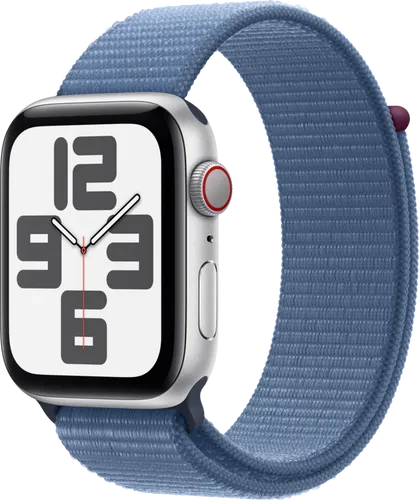 Apple Watch SE (2022) 4G 44mm Zilver Aluminium Sport Loop