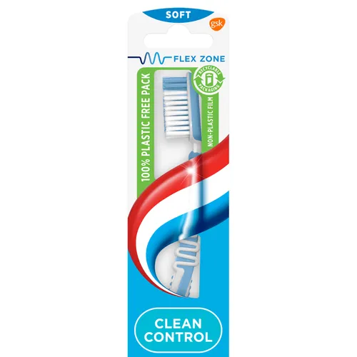 Aquafresh Clean Control Tandenborstel Soft - 100% plasticvrije verpakking