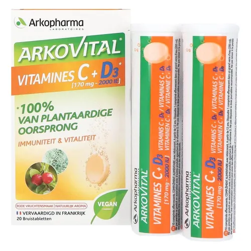 Arkopharma Arkovital Vitamine C + D3 20 Bruistabletten