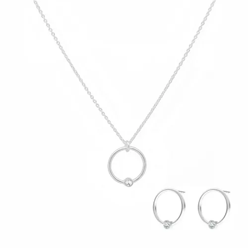 ARLIZI 2151 Sieraden set ring kristal hanger minimalistisch - sterling zilver