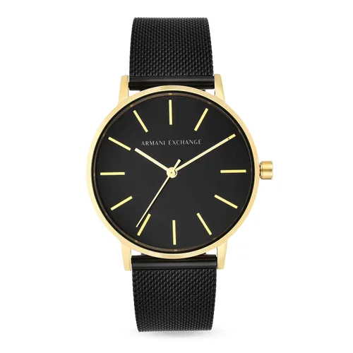 Armani Exchange Zwart Roestvrijstalen Mesh Horloge met Drie