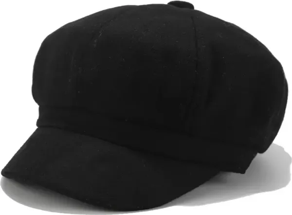 ASTRADAVI Fashion Hats - Vintage Baret Painter Cap - Newsboy Gatsby-stijl Hoed - Zwart