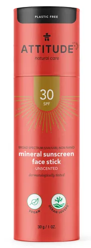 Attitude SPF30 Mineral Sunscreen Face Stick Unscented