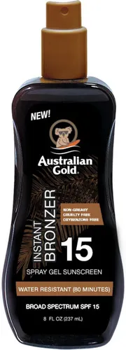 Australian Gold SPF 15 Spray Gel met Bronzer - 237 ml - zonnebrandcrème