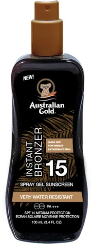 Australian Gold SPF15 Zonnebrand Spray Gel + Bronzer - 237 ml