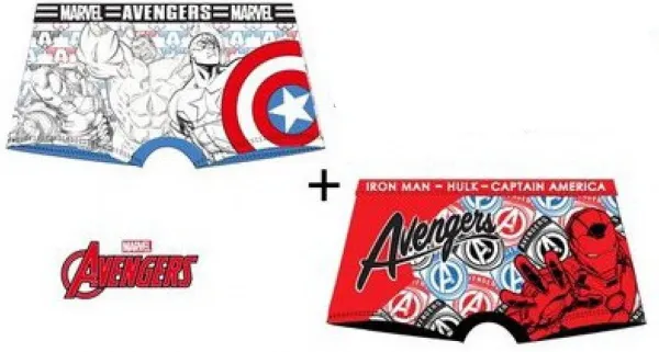 Avengers boxershort - Marvel - Iron Man - Captain America - Hulk - 2 stuks - maat 6/8 jaar