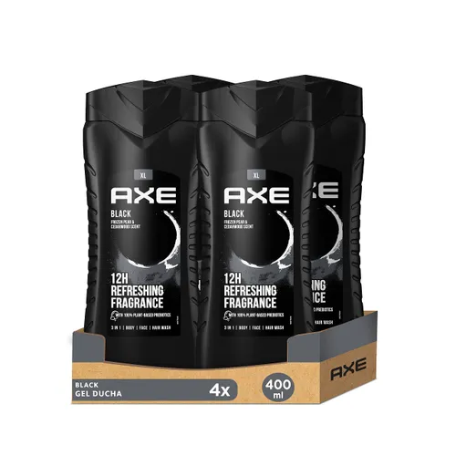 Axe 4 x Black XL douchegel & shampoo 3-in-1 voor langdurige