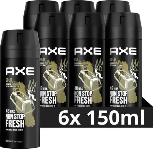 Axe Gold Bodyspray Deodorant - 6 x 150 ml - Voordeelverpakking