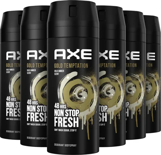 Axe Gold Temptation Deodorant Bodyspray - 6 x 150 ml - Voordeelverpakking