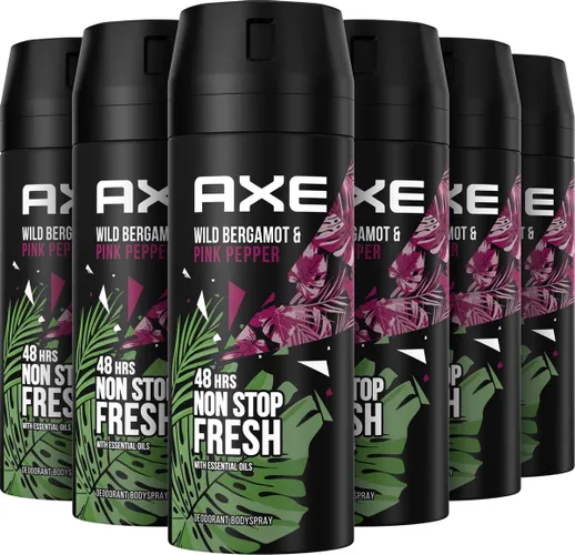 Axe Wild Fresh Bergamot & Pink Pepper Deodorant Bodyspray - 6 x 150 ml - Voordeelverpakking