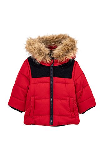 Baby Boys’ Mid-red Hooded Padded Jacket