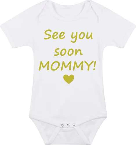 Baby rompertje met leuke tekst | See you soon mommy! |zwangerschap aankondiging | cadeau papa mama opa oma oom tante | kraamcadeau |