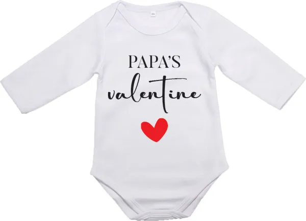 Baby Rompertje Papa Valentijn  - Lange Mouw