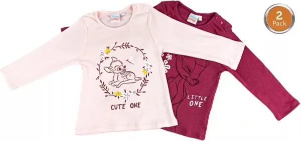 baby T-shirt Disney Bambi 2 stuks, maat 74/80