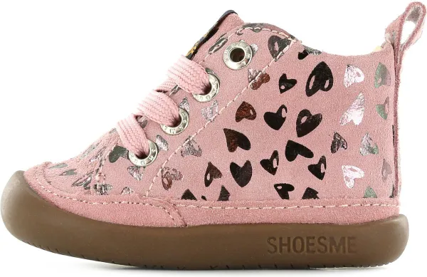 Baby | Veterschoenen | Meisjes | Pink Hearts | Leer | Shoesme |