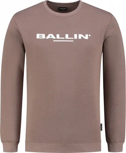 Ballin Amsterdam - Heren Slim fit Sweaters Crewneck LS - Taupe