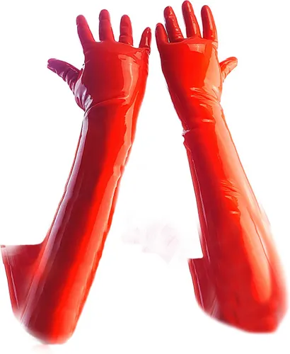 BamBella® - 100% LATEX Handschoenen Lang BDSM SM sexy glans handschoen Rood