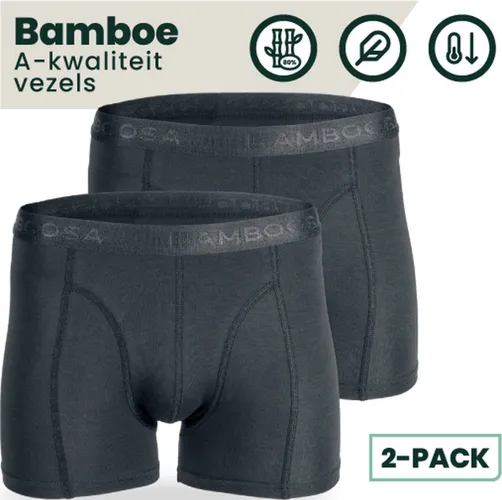 Bamboe Boxershorts | Bamboe Onderbroeken  | Anti-zweet Boxershorts | Naadloze Boxershorts | 2 Paar - Antraciet |