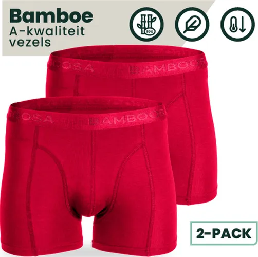 Bamboe Boxershorts | Bamboe Onderbroeken  | Anti-zweet Boxershorts | Naadloze Boxershorts | 2 Paar - Rood |