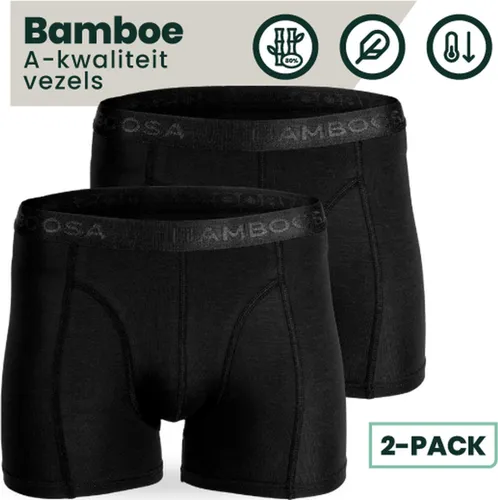 Bamboe Boxershorts | Bamboe Onderbroeken  | Anti-zweet Boxershorts | Naadloze Boxershorts | 2 Paar - Zwart |