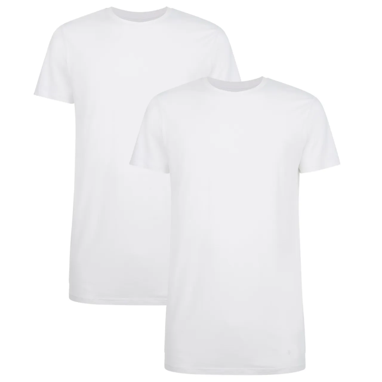 Bamboo Basics Ronde Hals T-shirts Ruben Long Fit 2Pack White   