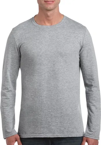Basic heren t-shirt grijs met lange mouwen - Herenkleding - herenshirt met lange mouw